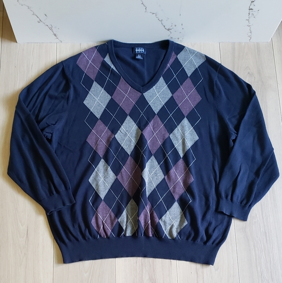 Harbor Bay Sweater Mens 3XL Navy Blue Long Sleeve Pullover Top - Picture 1 of 5